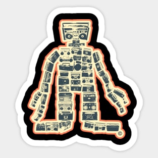 „Boombastic Giant“.  Gigantic Hip Hop Robot. Boombox Monster. Sticker